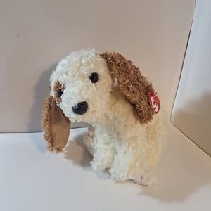 TY SILK CLASSICS BEASLEY '02 Retired Rare Beanie Plush Cream & Brown Spaniel Dog